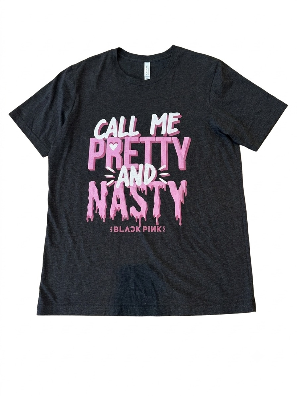 Black pink 'Call Me Pretty and Nasty' Pink Graphic Tee